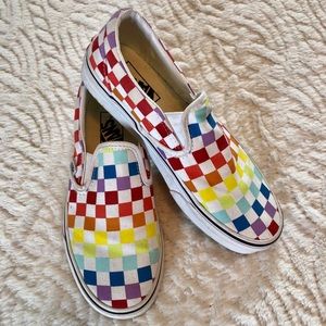 VANS Checkerboard Classic Slip On in Rainbow